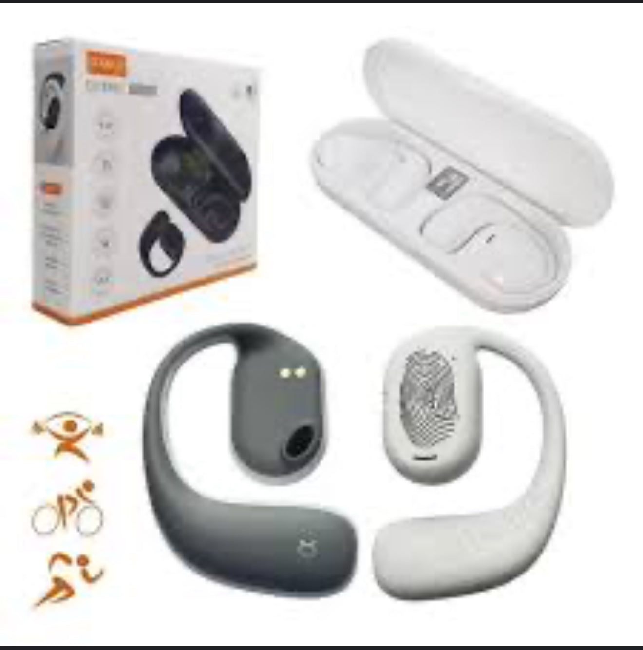 Ear hanging Black Wireless earbuds